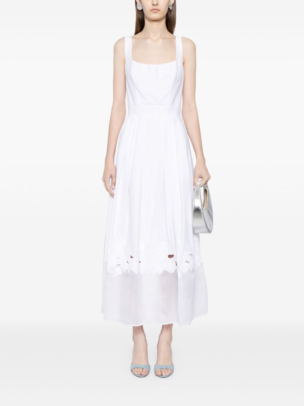 embroidered pleated dress - 2