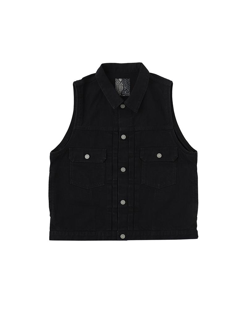 visvim SS 101 VEST CMYK DMGD ONE COLOR | REVERSIBLE