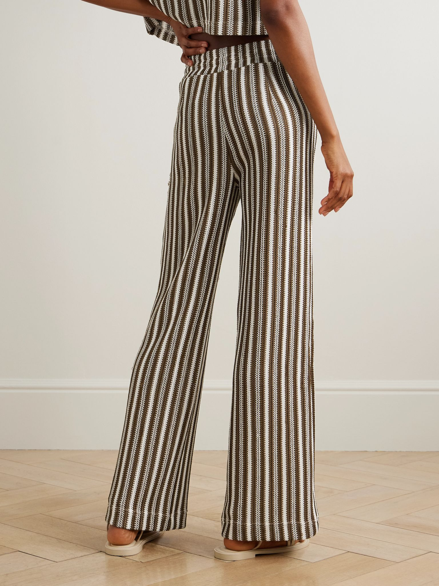 Zosia striped knitted wide-leg pants Multi - 4