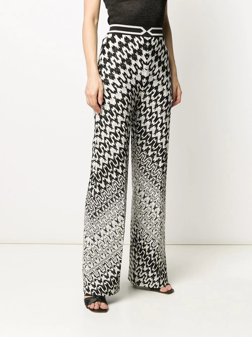 geometric wide-leg trousers - 3