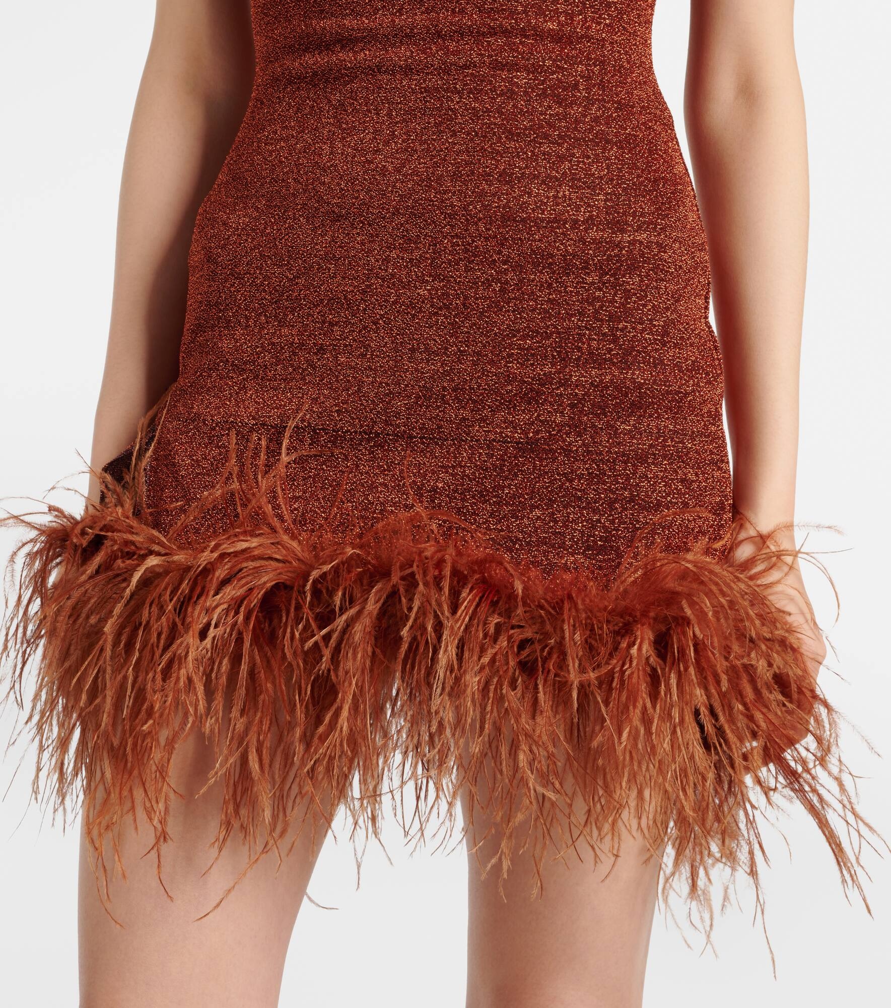 Lumière Plumage feather-trimmed minidress - 6