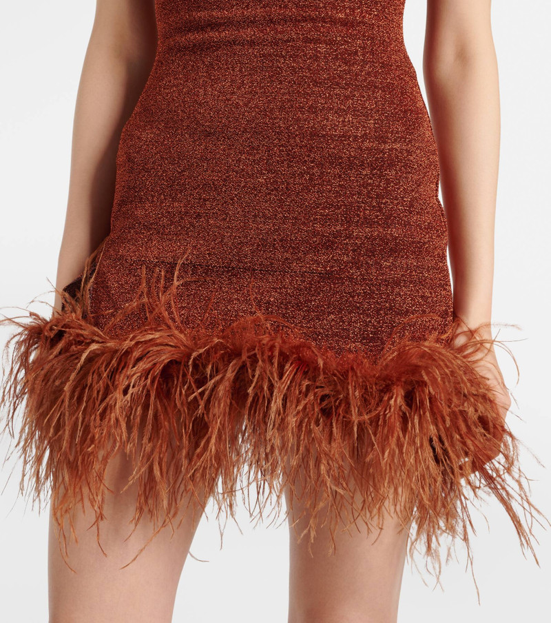 Lumière Plumage feather-trimmed minidress 6