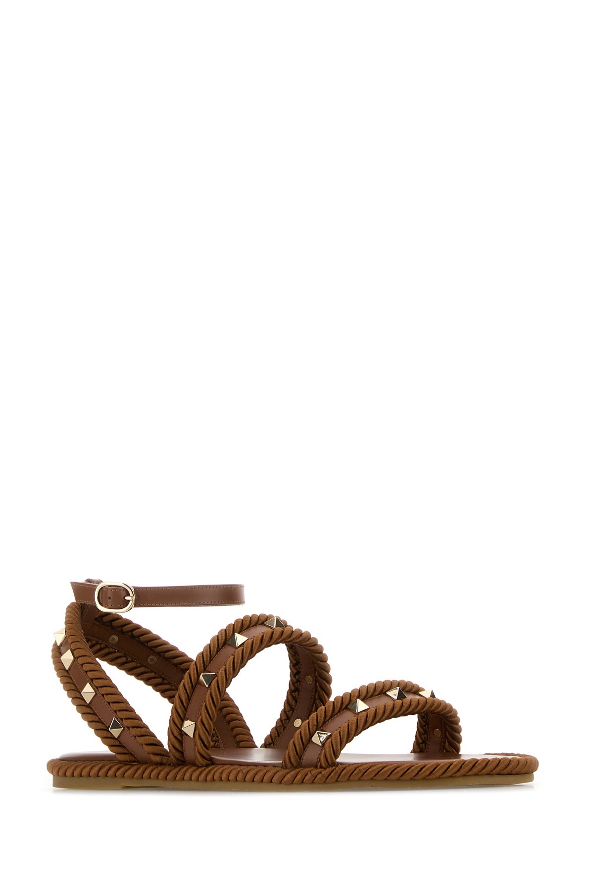 Caramel fabric Rockstud sandals - 2