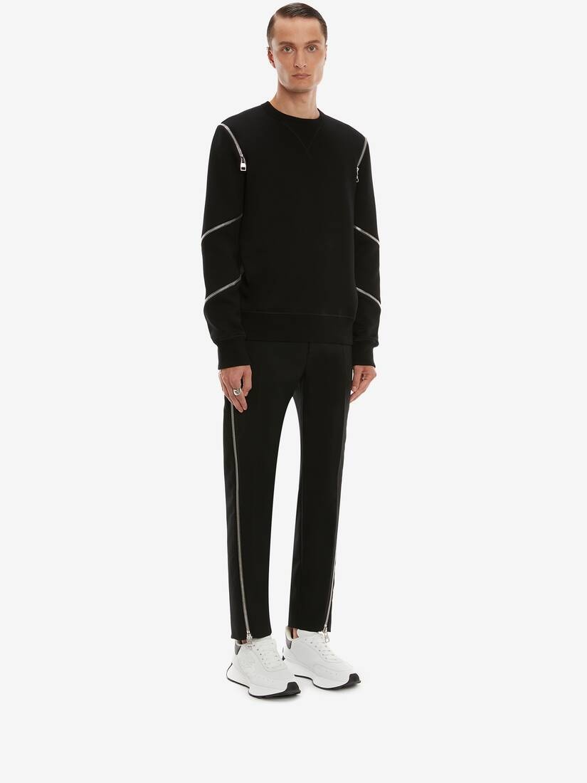 Men's Spiral Zip Sweatshirt in Black - 3