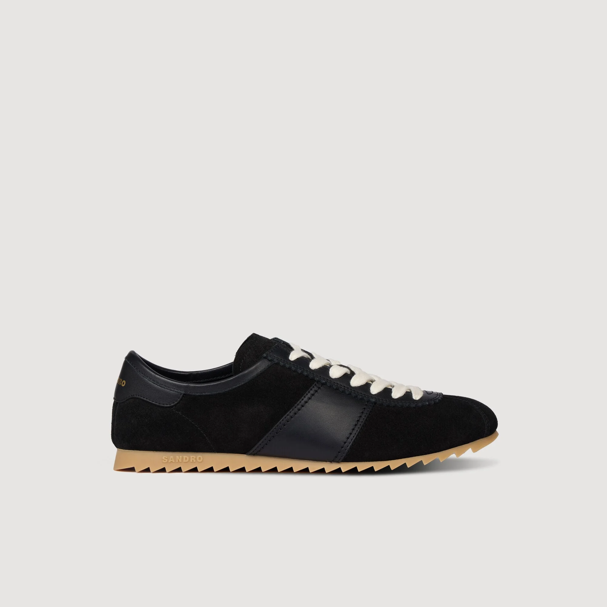 LEATHER AND SUEDE LOW-TOP SNEAKERS - 1