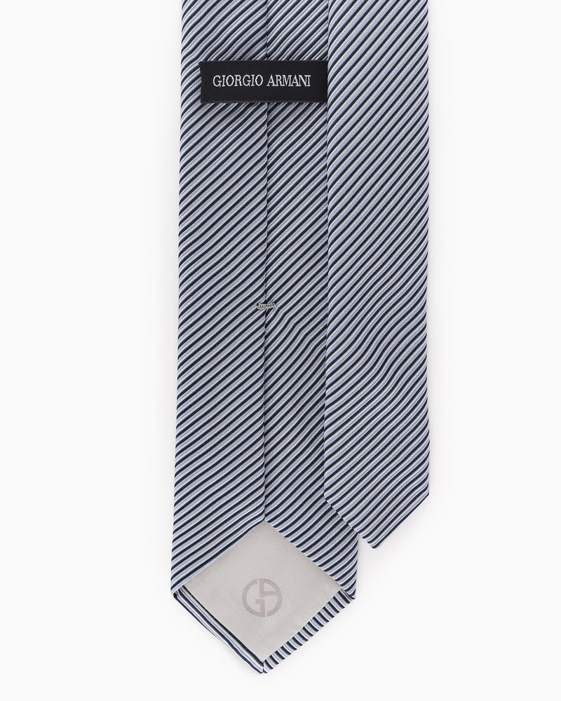GIORGIO ARMANI PURE SILK TIE WITH JACQUARD STRIPES outlook