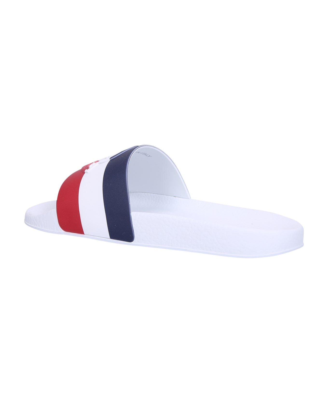 Striped Embossed-logo Slides - 3