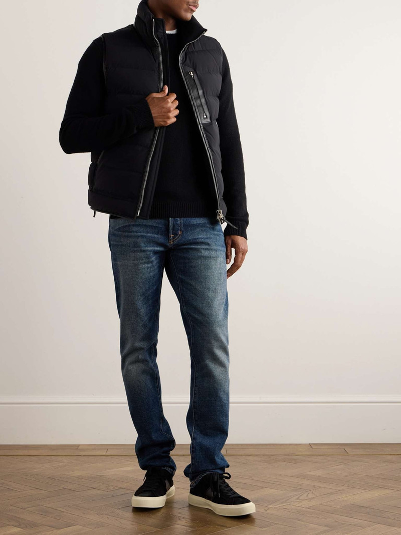 TOM FORD Slim-Fit Full-Grain Leather-Trimmed Quilted Stretch-Shell Down Gilet outlook