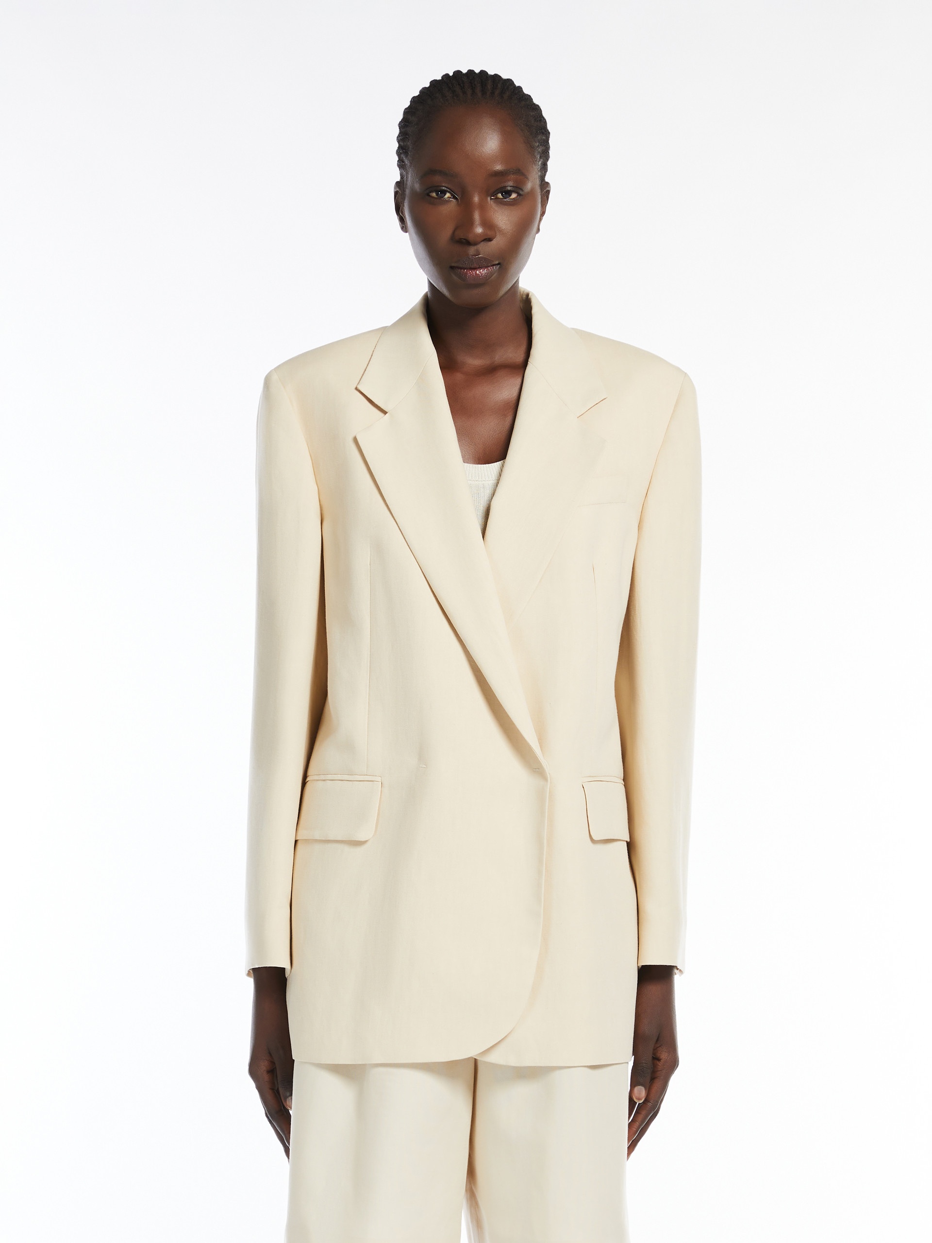PEONIE Viscose and linen blazer - 3