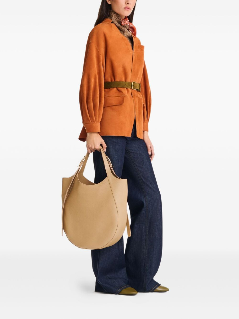 Le Foulonné XL leather tote bag - 2