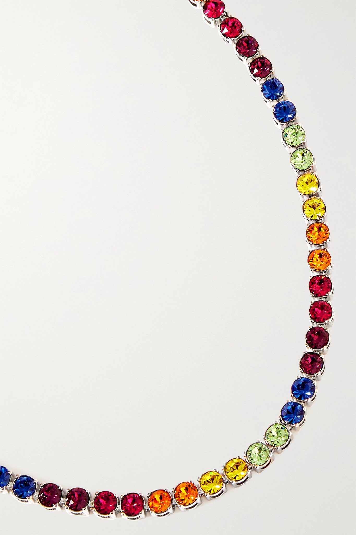 Silver-tone crystal anklet - 7