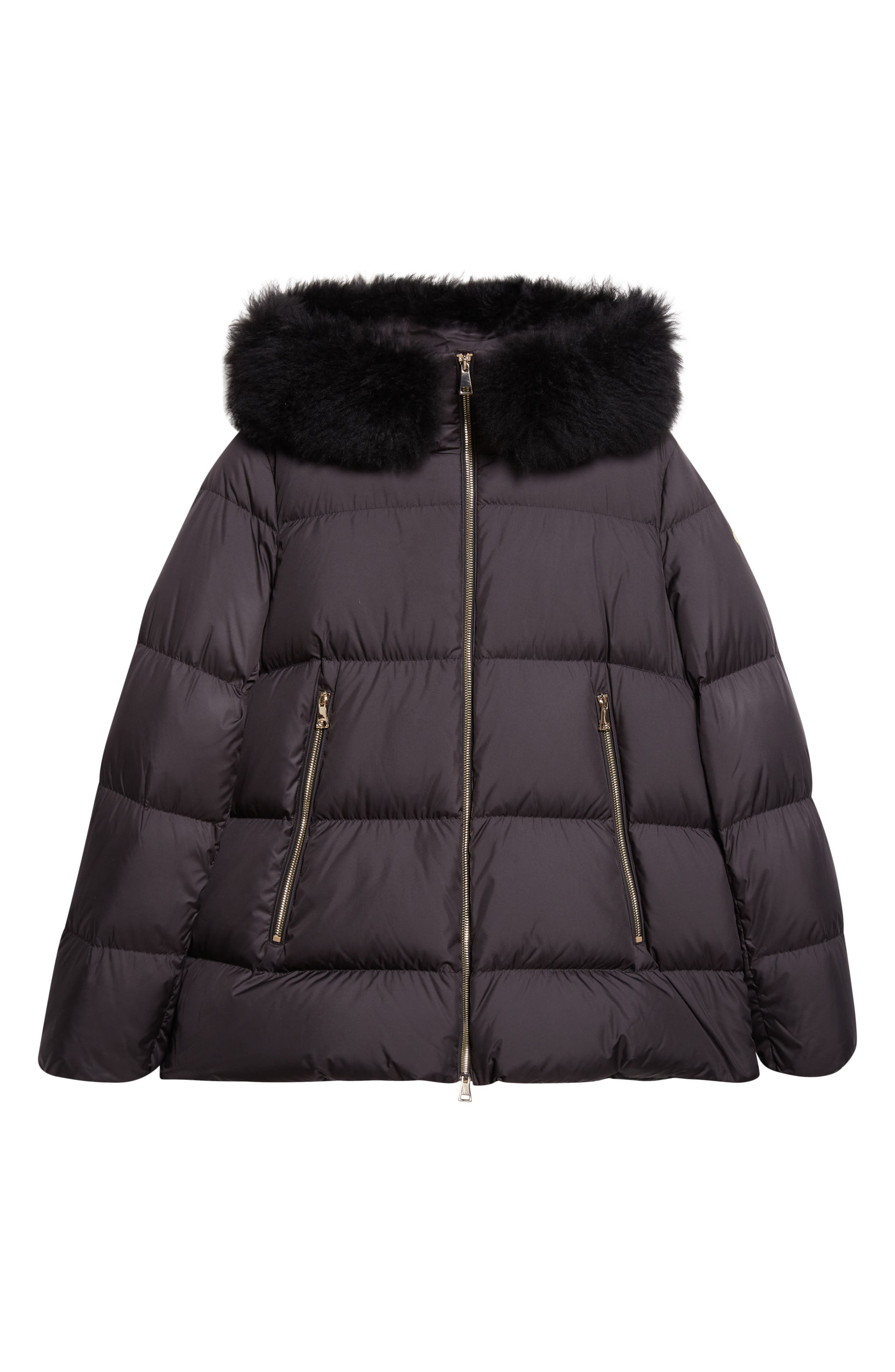 Moncler Laichefur Down Hooded Jacket with Removable Genuine Shearling Trim in Black at Nordstrom - 6