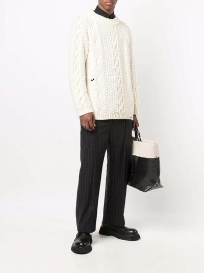 Maison Margiela long-sleeve cable-knit jumper outlook