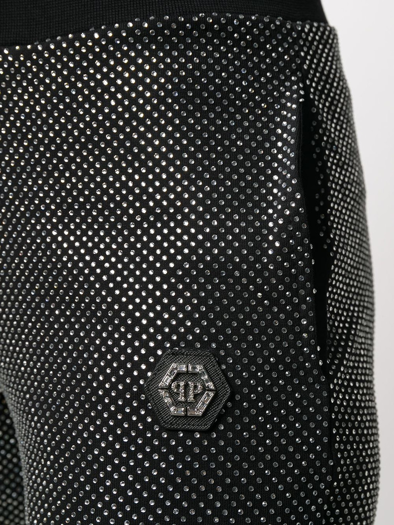 glitter-effect slim-fit trousers 5