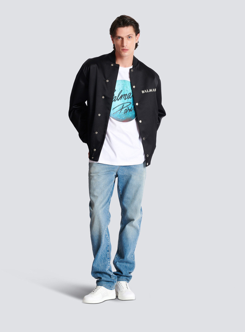 Balmain Printed Balmain Paris logo and planet T-shirt outlook