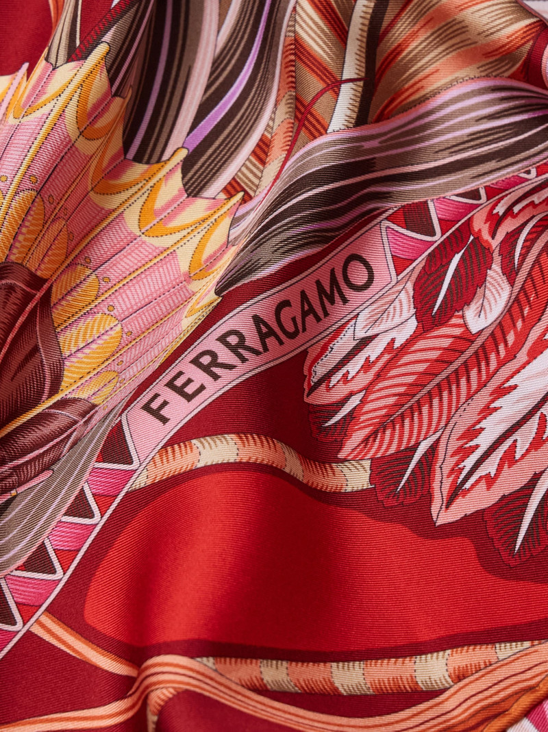 FERRAGAMO Giada print silk scarf outlook
