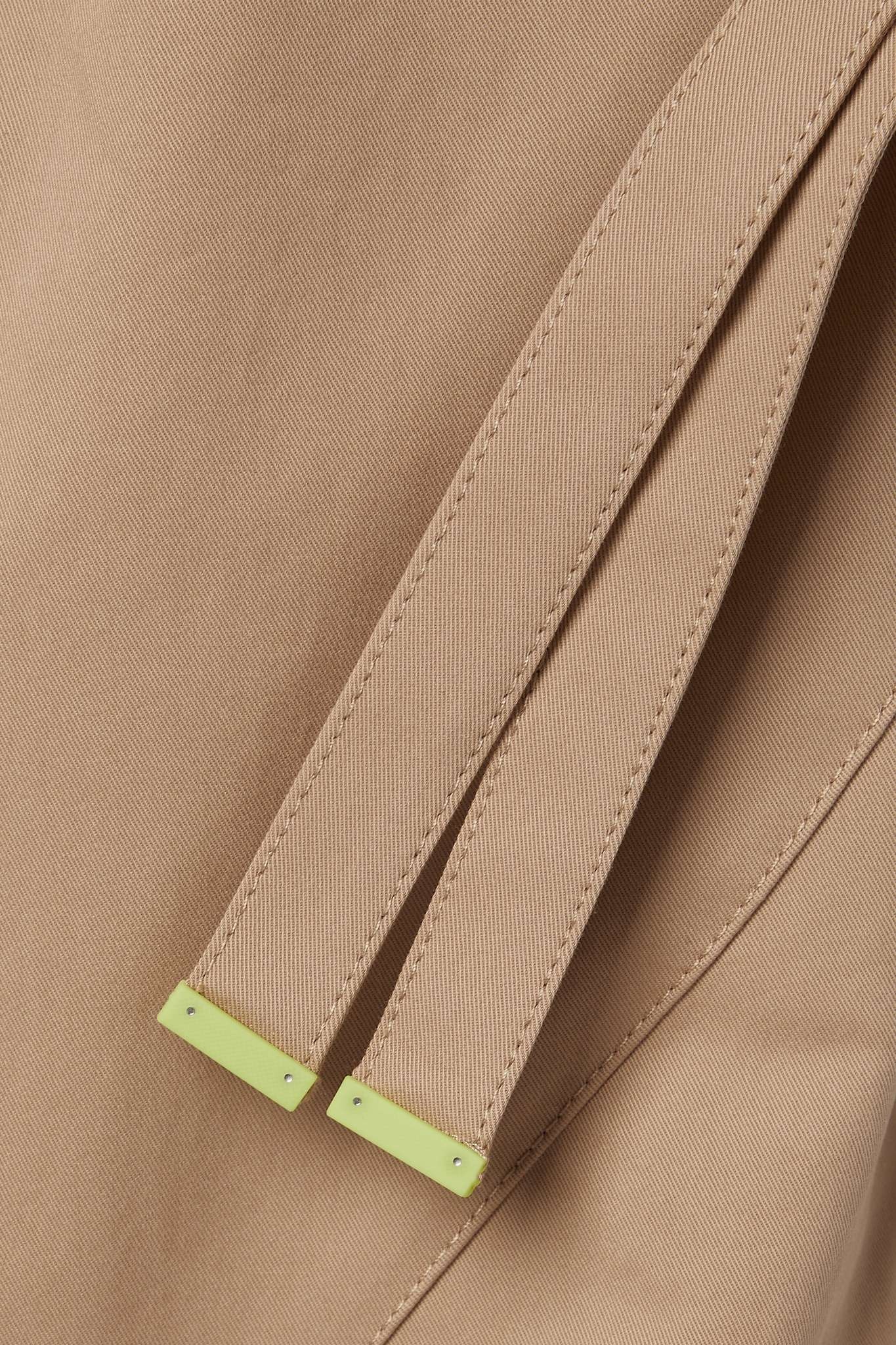 Belted cotton-blend twill tapered cargo pants - 4