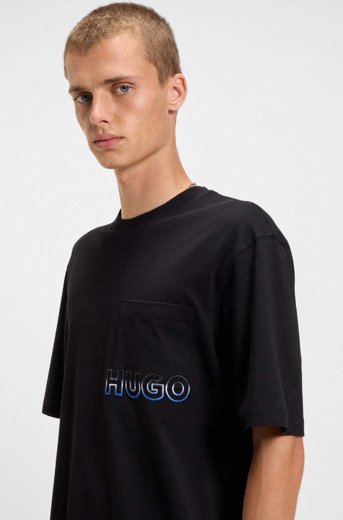 COTTON-JERSEY T-SHIRT WITH REVERSE-LOGO EMBROIDERY - 3