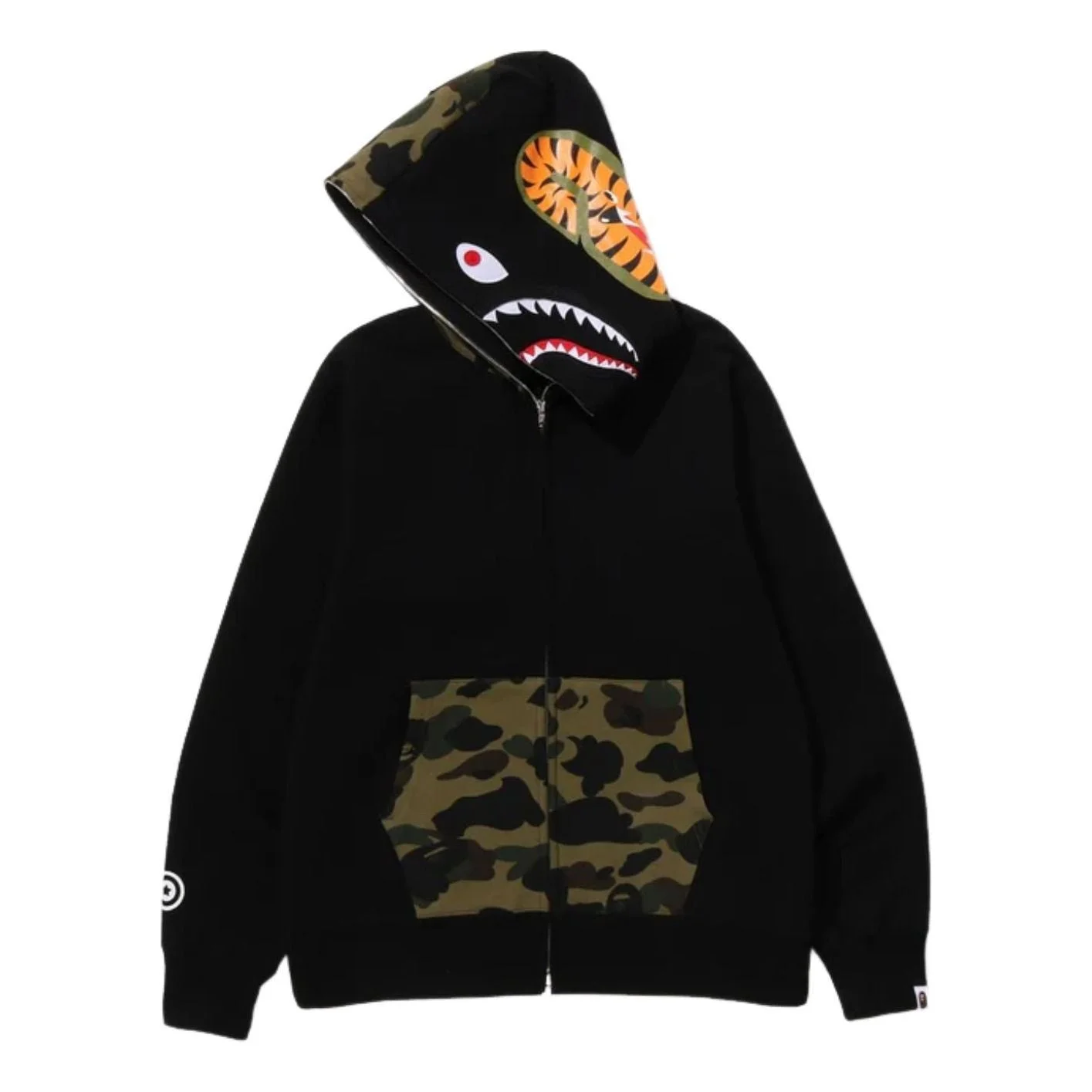 A Bathing Ape Shark Full Zip Hoodie 'Black' 1L70-115-005-BLK - 1