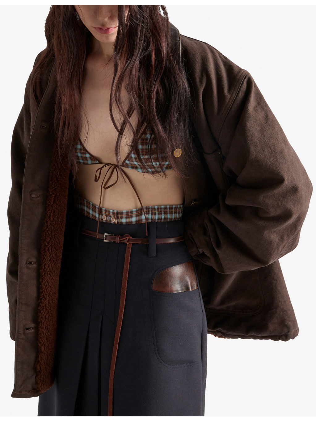 Contrast-Collar Relaxed Canvas Work Jacket - 3