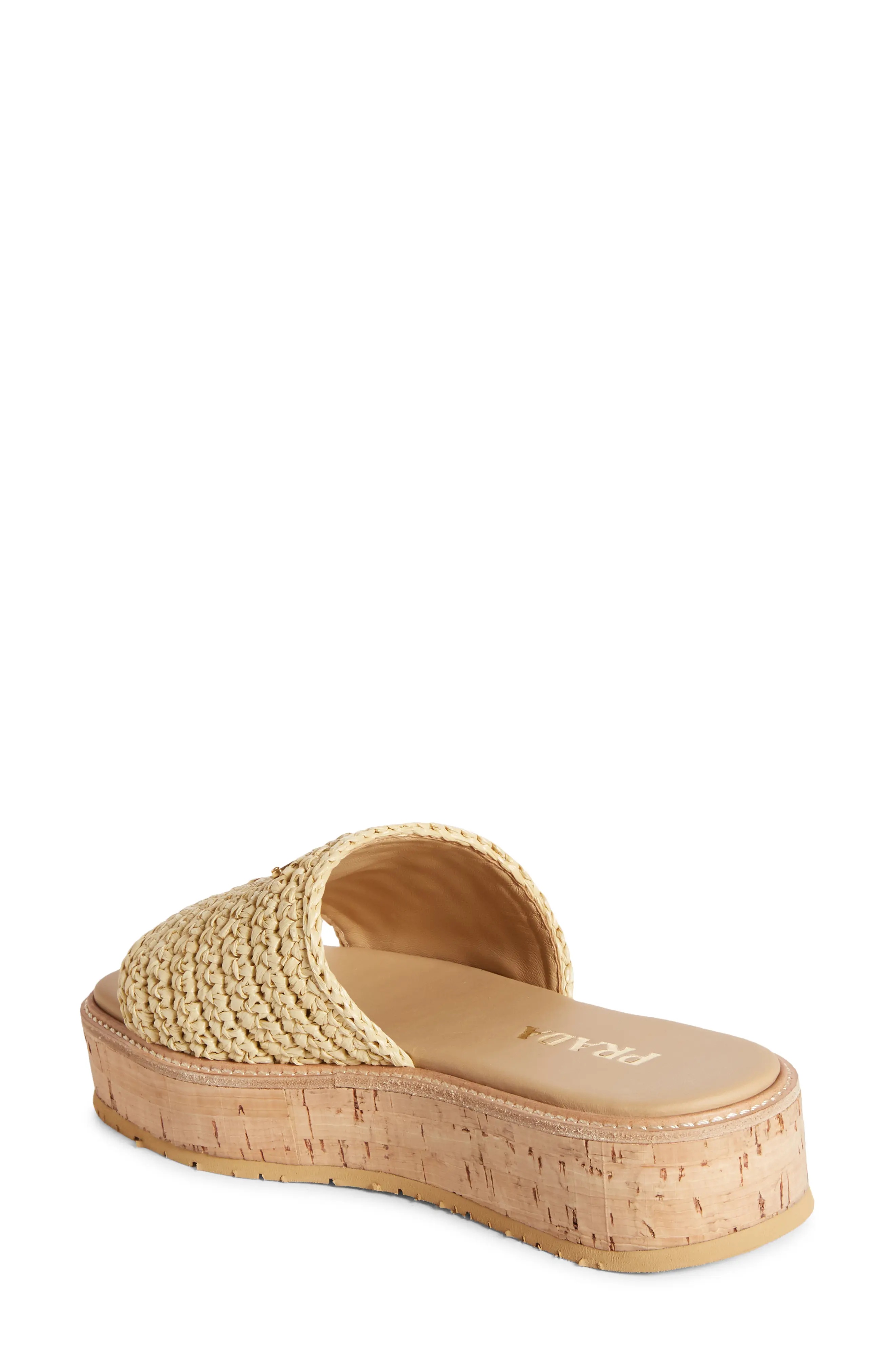 Raffia Platform Slide Sandal - 2