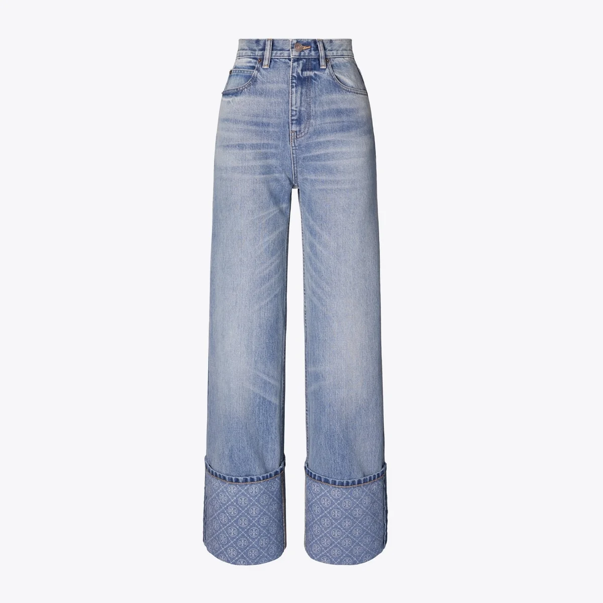 Contrast Cuff Straight Leg Jean - 1