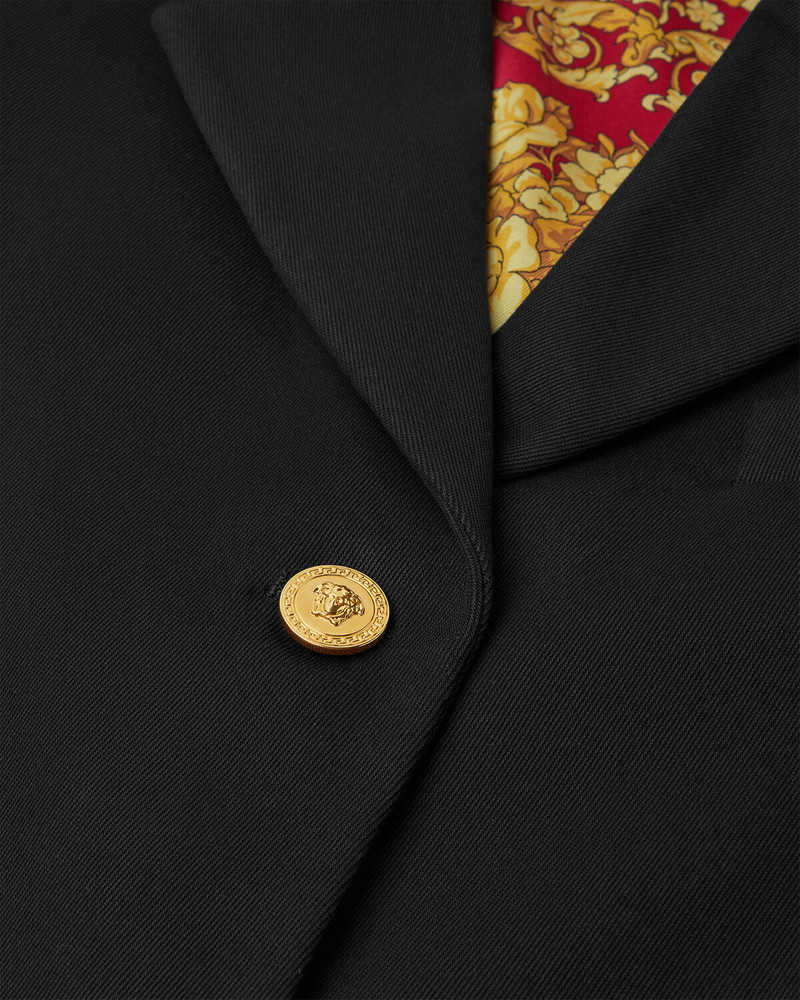 VERSACE Gabardine Crop Boxy Blazer outlook