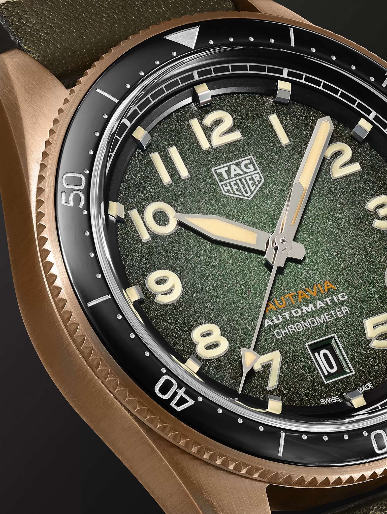 Autavia Automatic Chronometer 42mm Bronze and Leather Watch, Ref. No. WBE5190.FC8268 - 6