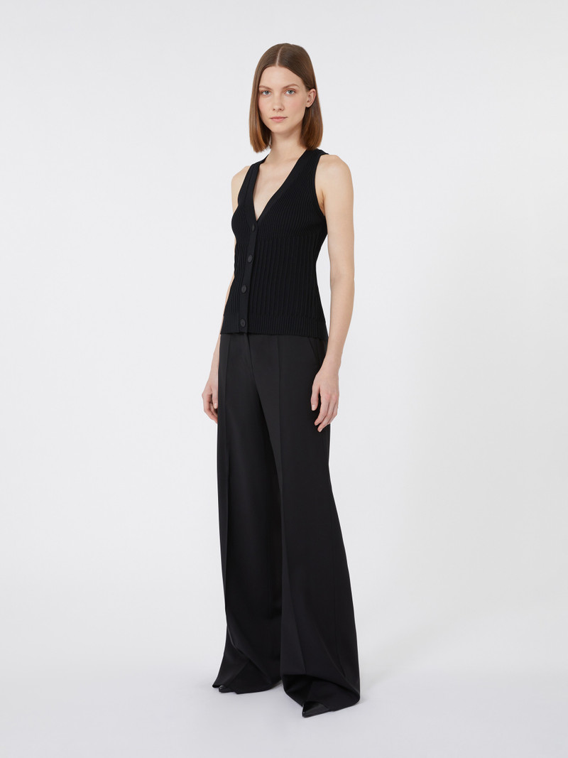 Max Mara BIMBA Cotton yarn and viscose crepe gilet outlook