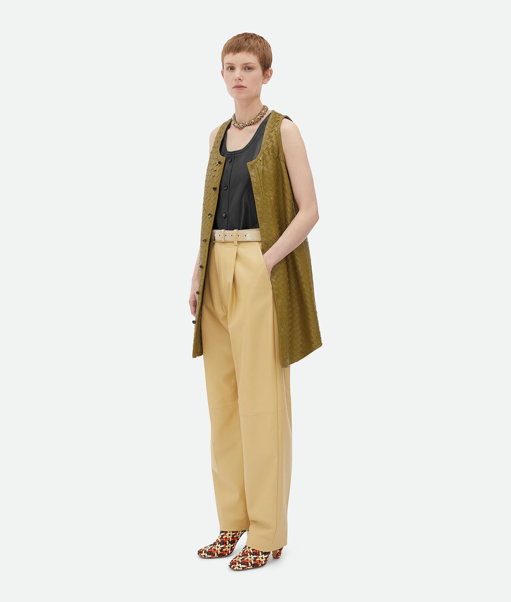 Leather Wide Leg Trousers - 4