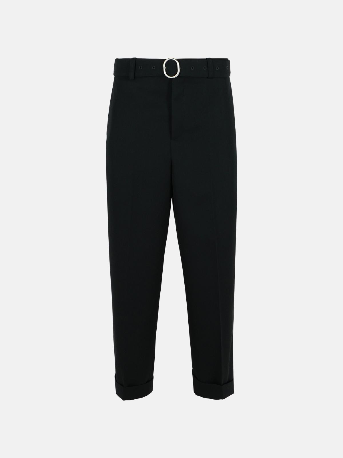 BLACK WOOL PANTS - 1