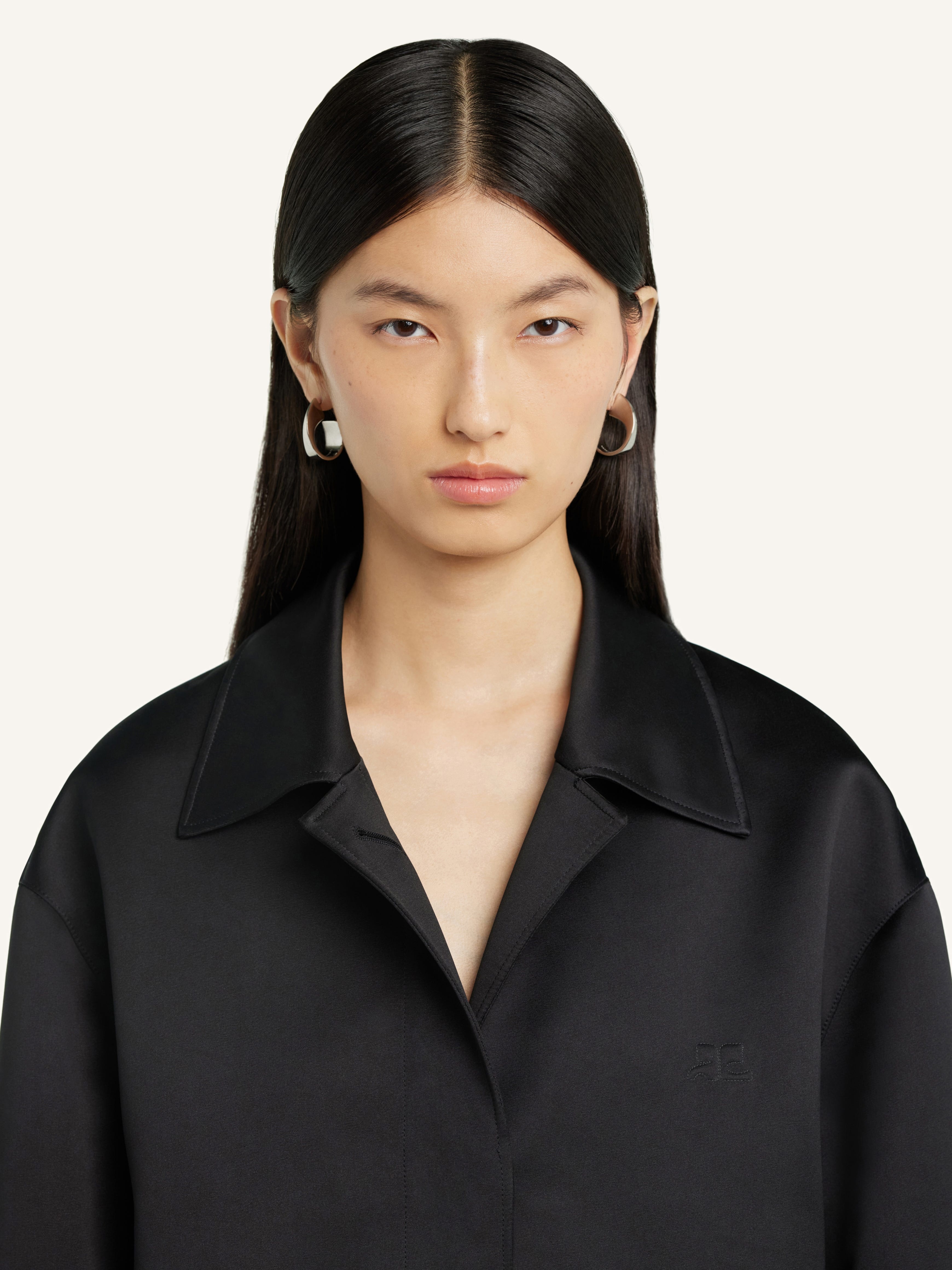 COCOON SATIN COAT - 5
