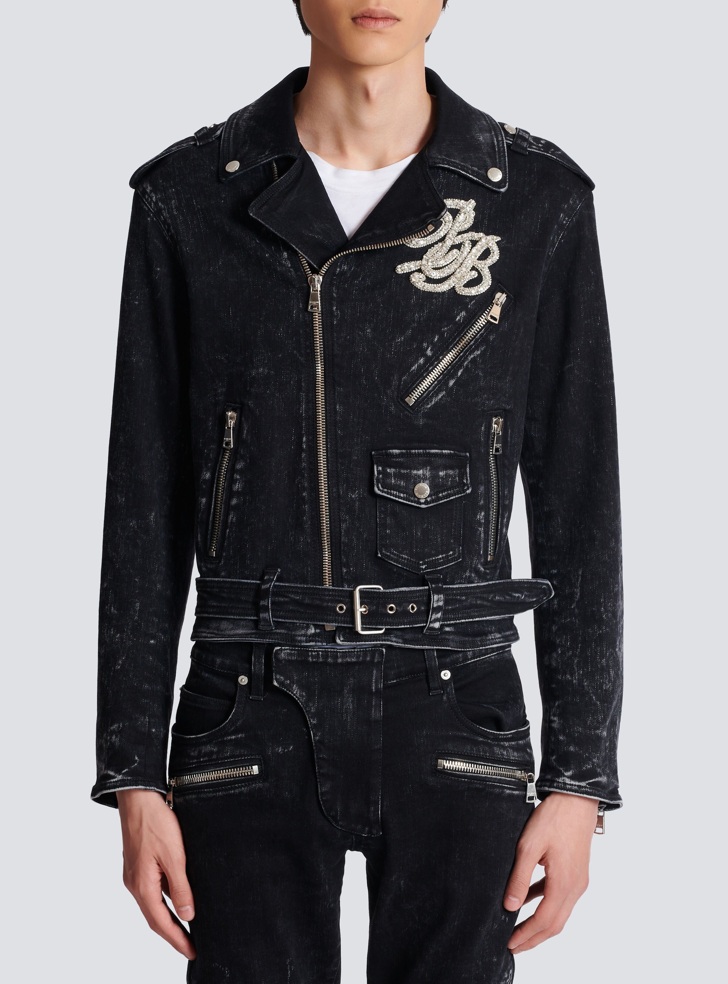 Denim biker jacket - 5