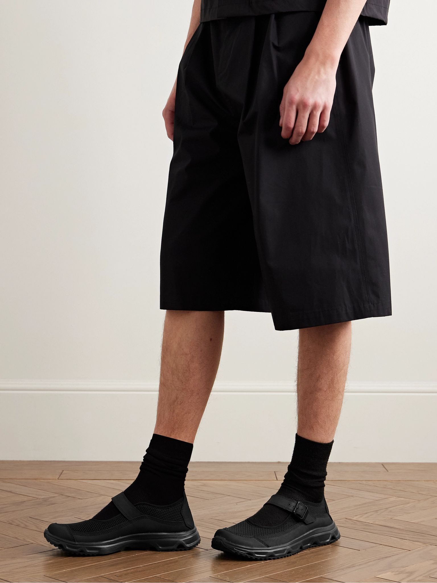 Marie-Jeanne Nubuck-Trimmed Mesh Sneakers Black - 2