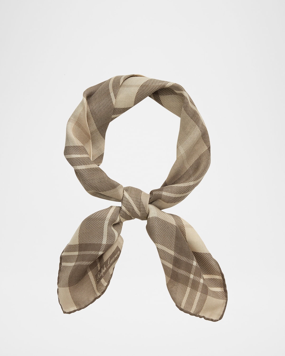 Men's Cashmere and Silk Large Plaid Neckerchief - 1