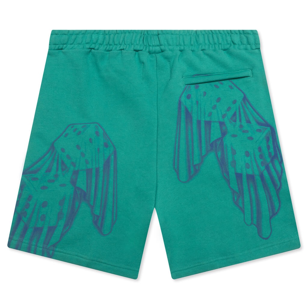 DICE PRINT SWEAT SHORT - TEAL/PURPLE - 2