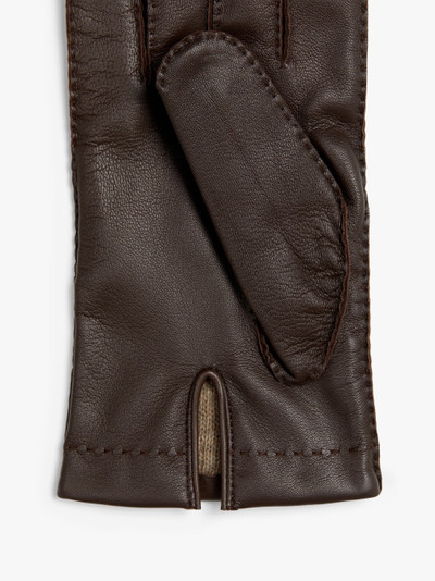 Mackintosh BROWN HAIRSHEEP LEATHER CASHMERE LINED GLOVES outlook