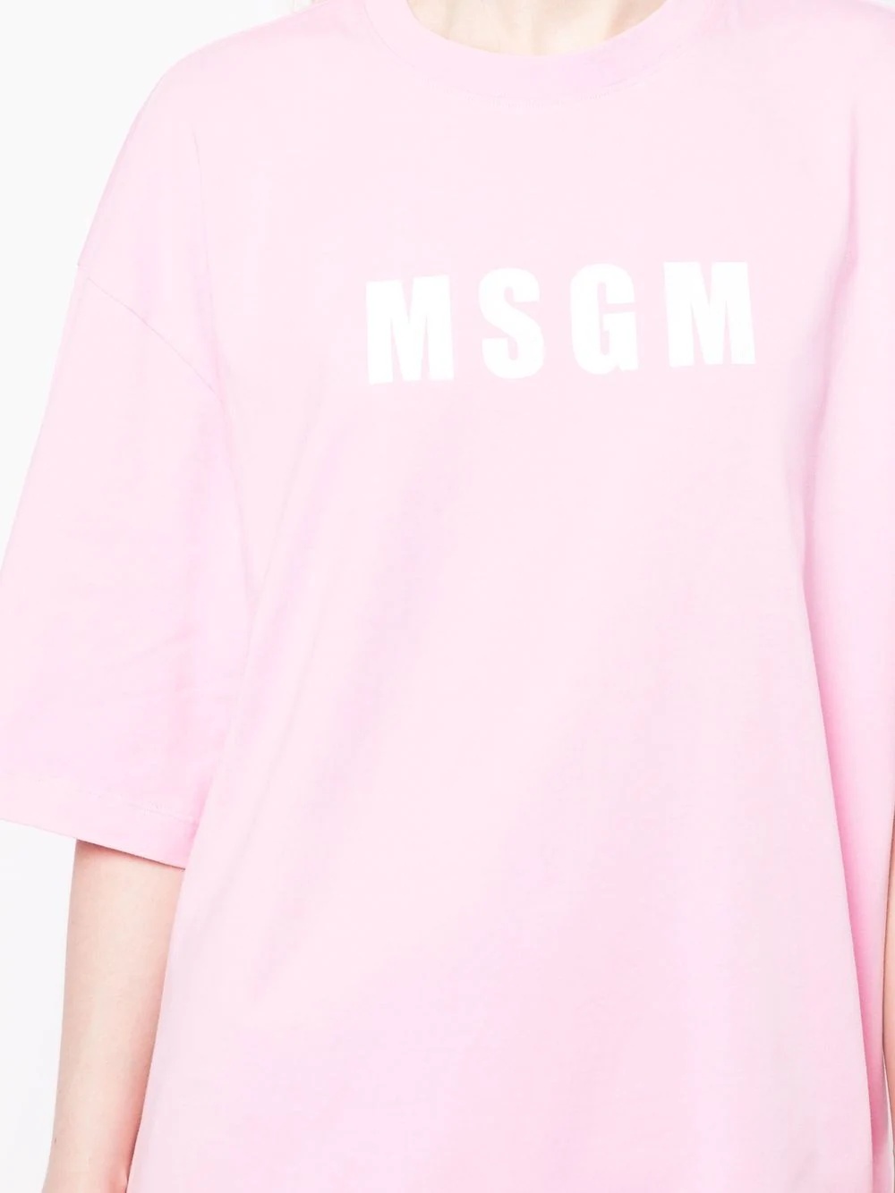 logo-print detail dress - 10