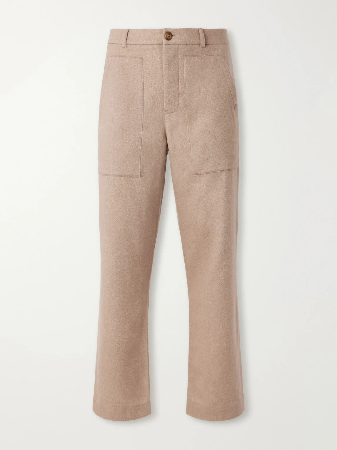 Straight-Leg Cashmere-Canvas Trousers - 1