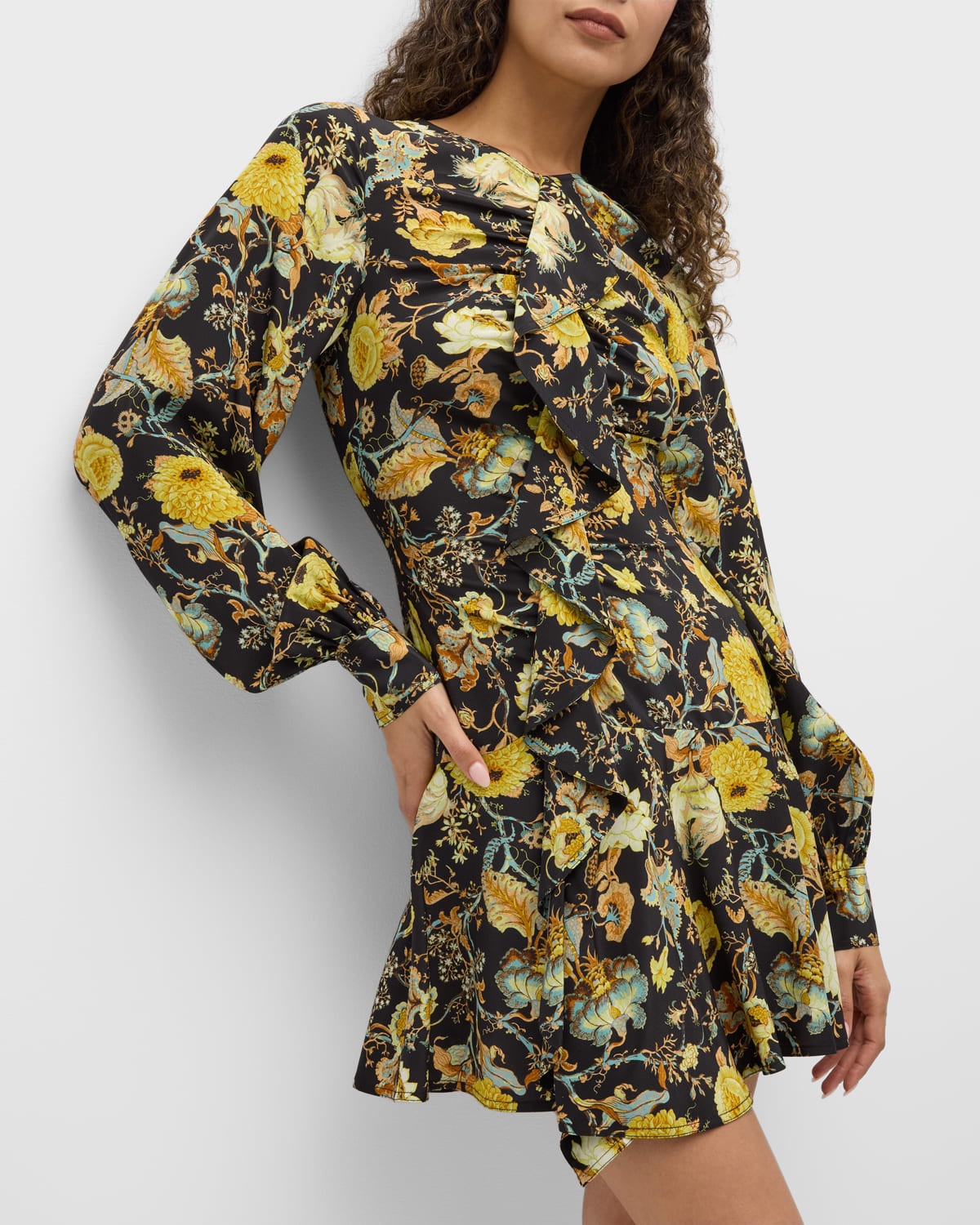 Salima Floral Ruffle Mini Dress - 7