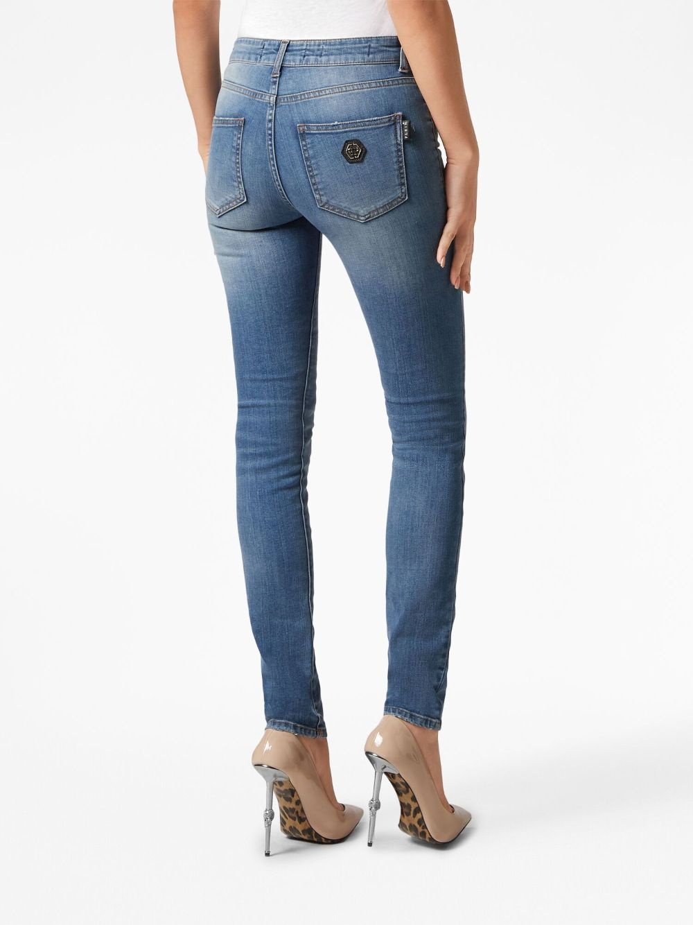stone-washed jeggings - 4