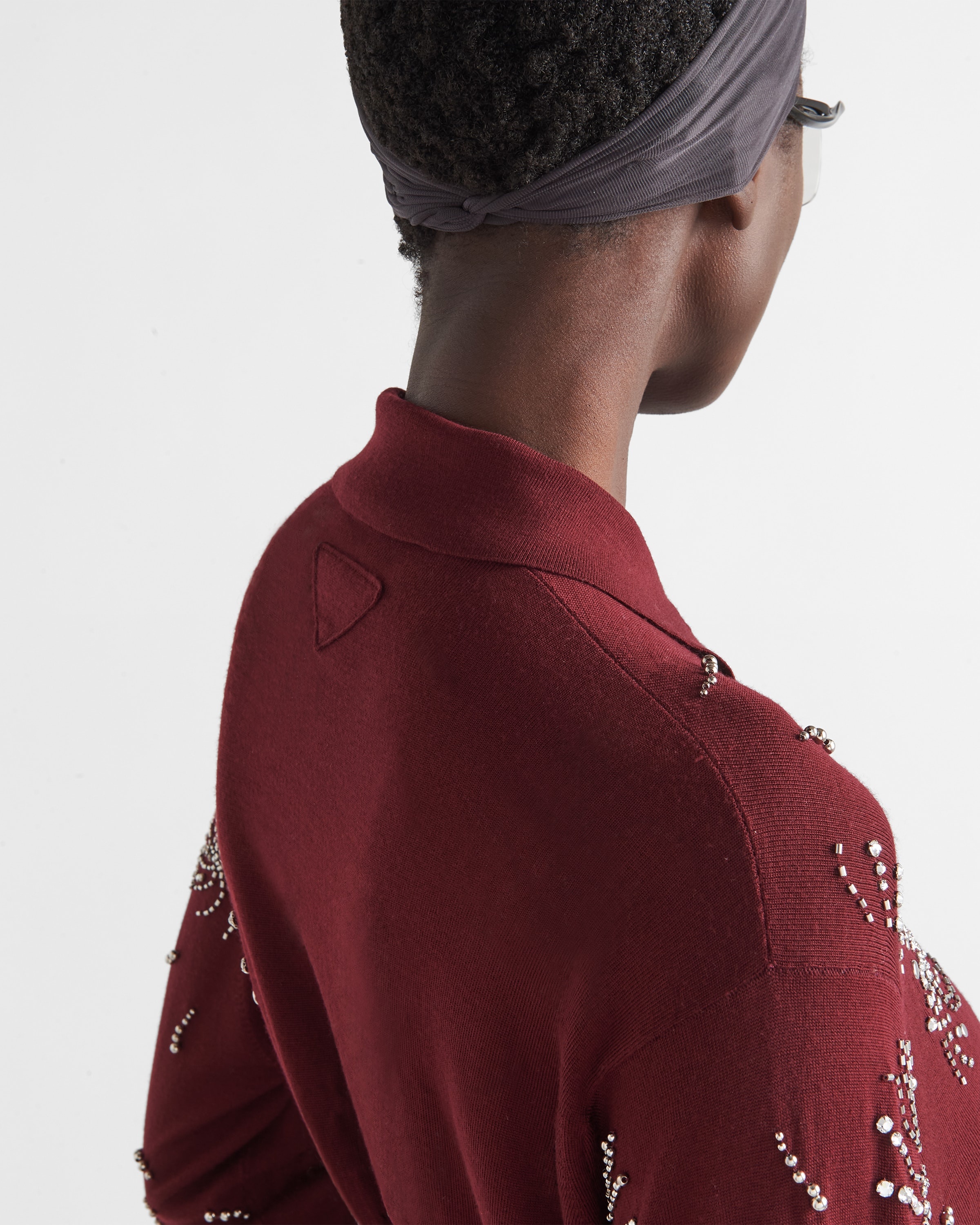 Embroidered cashmere polo shirt - 4