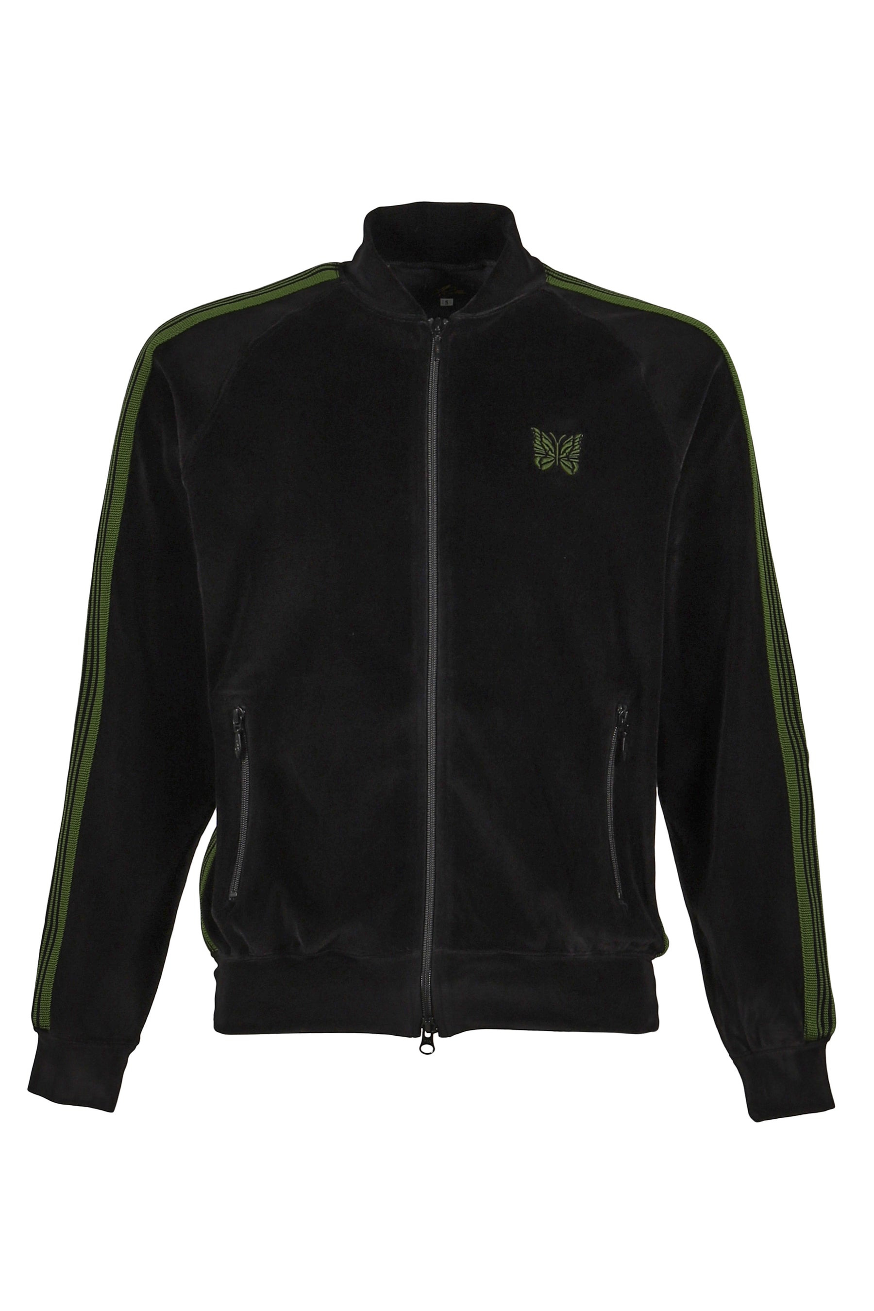 RIB COLLAR TRACK JACKET - C/PE VELOUR / BLK - 5