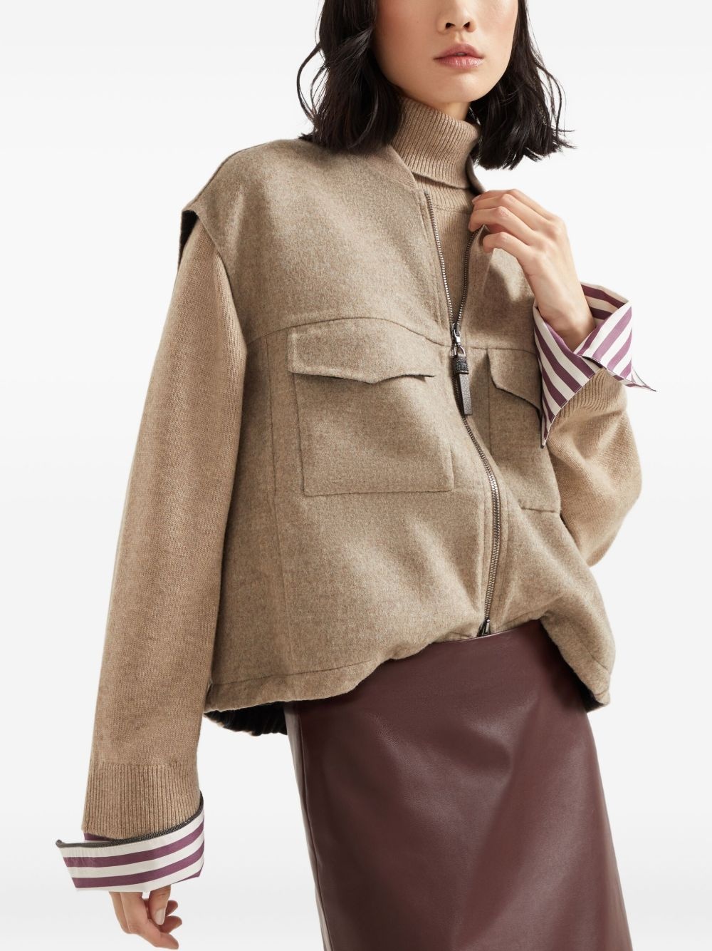 mélange-effect gilet - 4