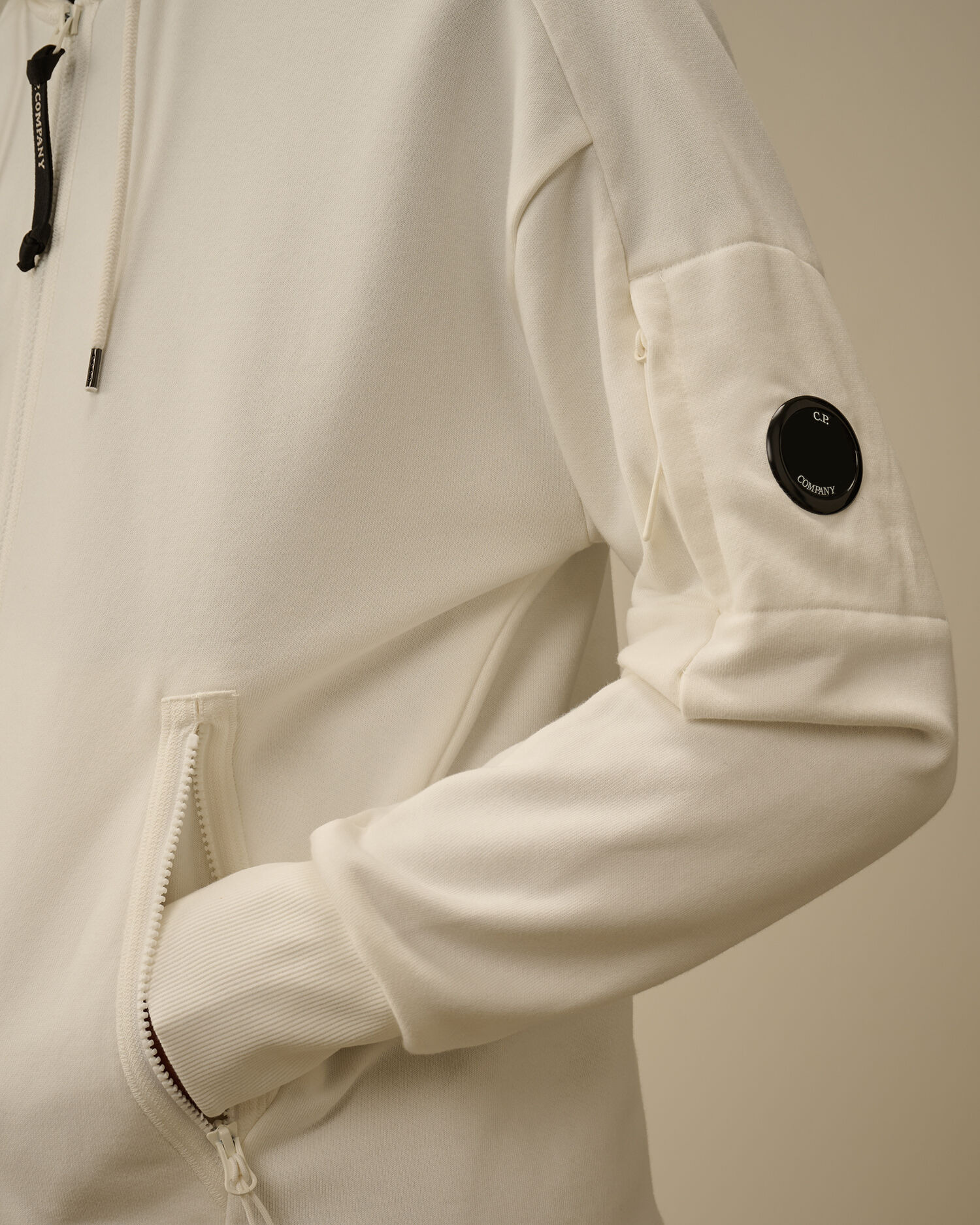 Diagonal Raised Fleece Hooded Full Zip Sweatshirt - 4