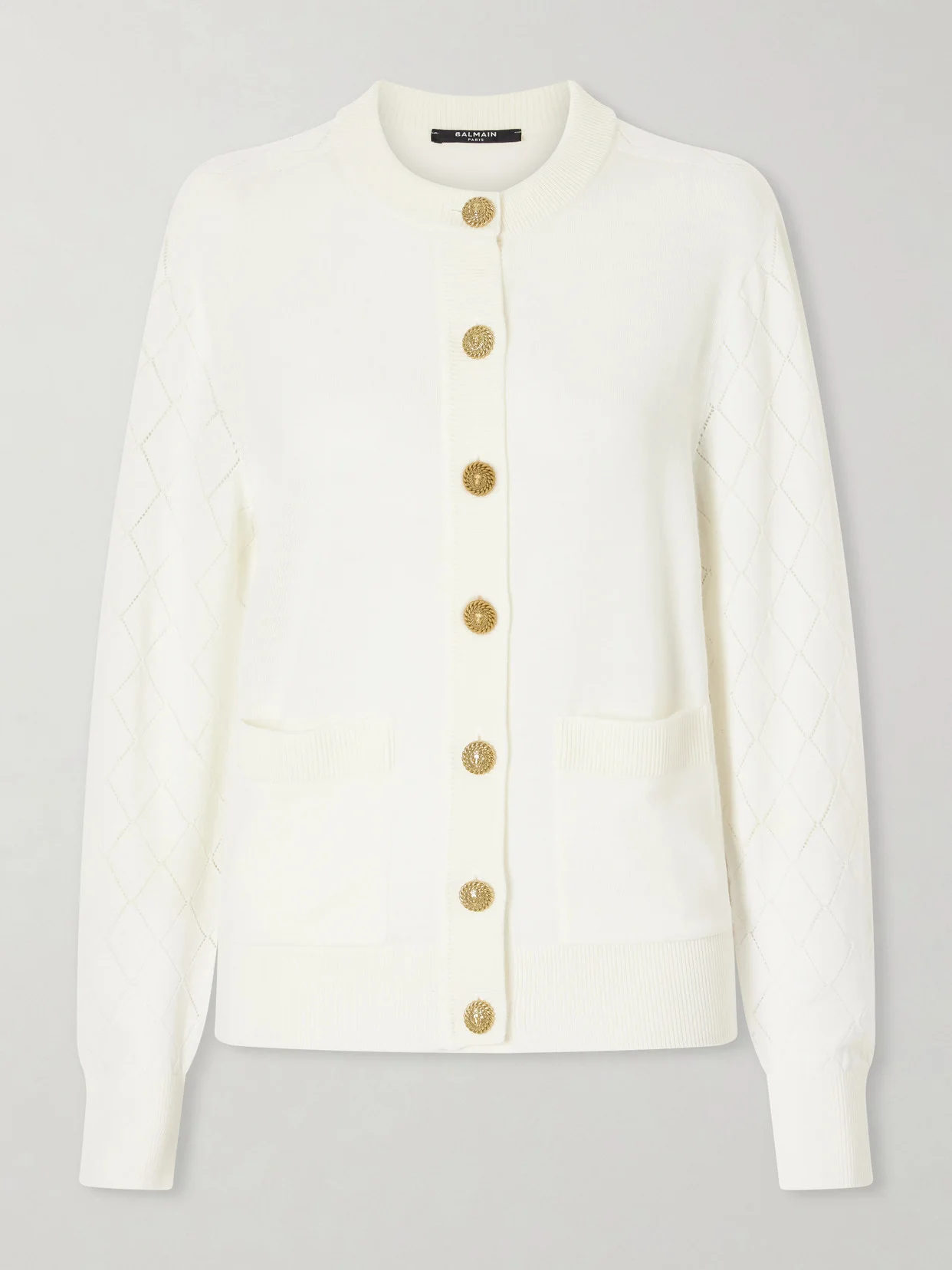 Cotton Pointelle-knit Cardigan - 1