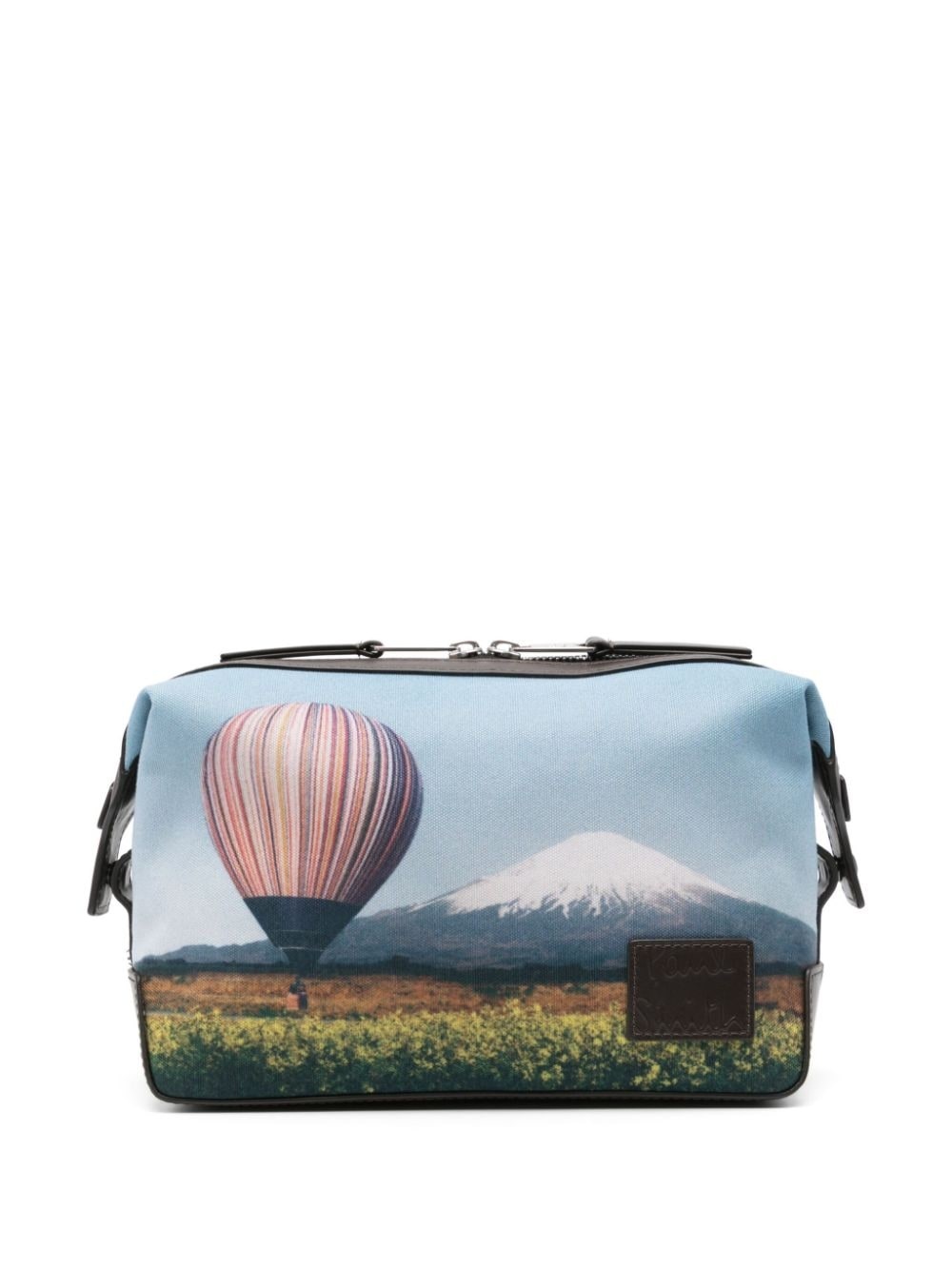 landscape-print wash bag - 1