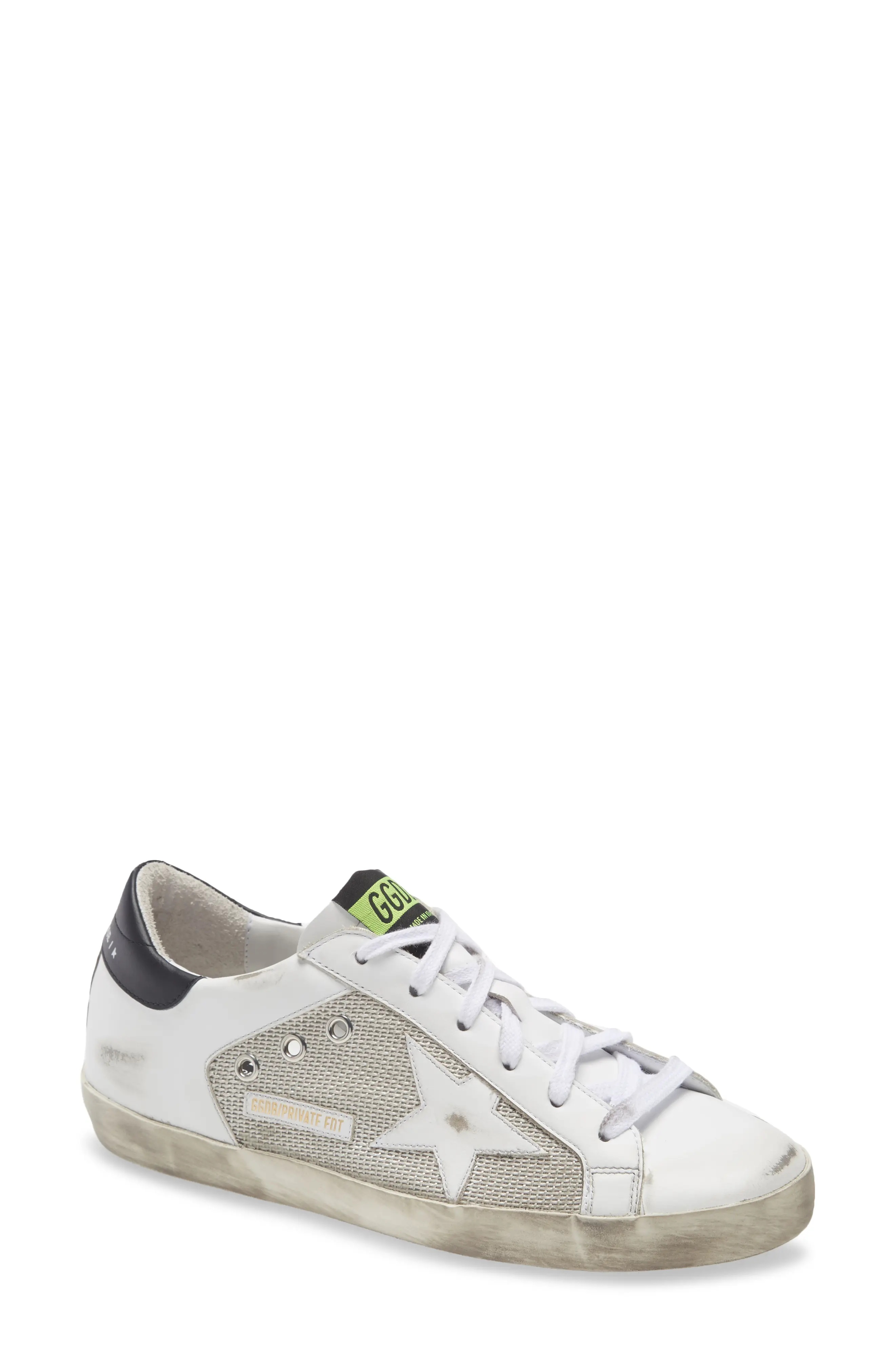 Super-Star Low Top Sneaker in White/Silver/Black - 1