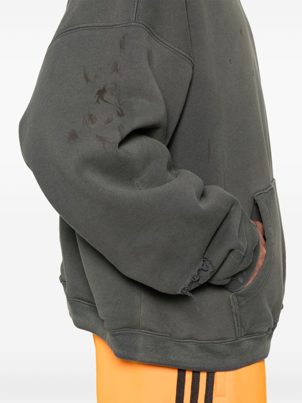 distressed-logo hoodie - 5