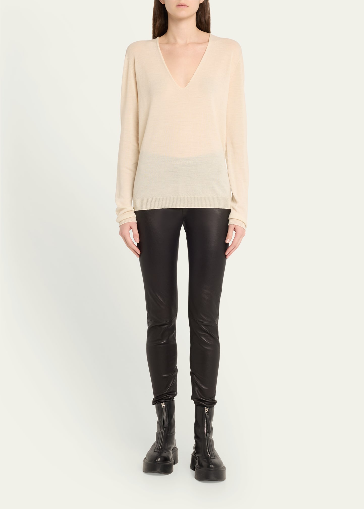 V-Neck Wool Sweater - 2